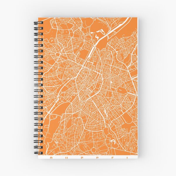 Item preview, Brussels map orange designed and sold by mapsart.
