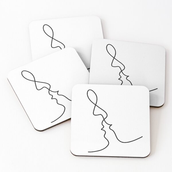 Item preview, COUPLE KISS | Minimalist | Romantic | love designed and sold by yourtravelguide.