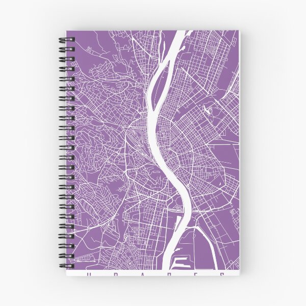 Item preview, Budapest map lilac designed and sold by mapsart.