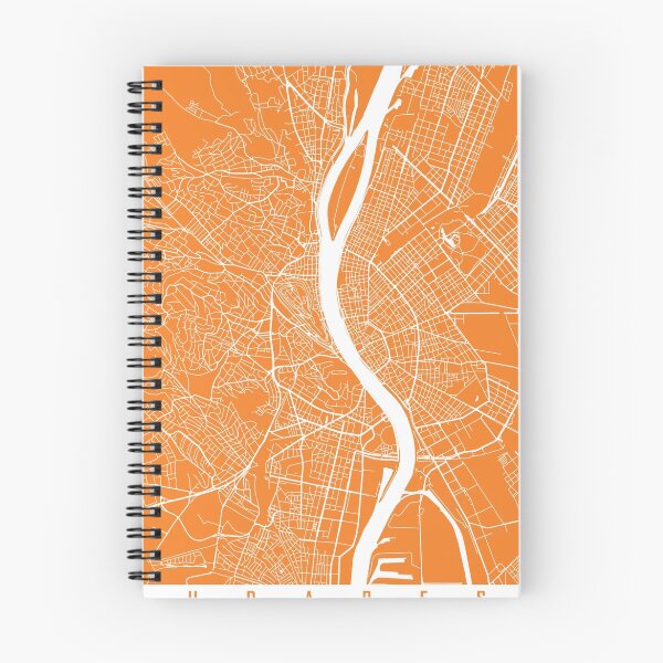 Item preview, Budapest map orange designed and sold by mapsart.