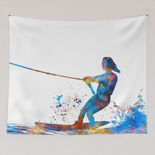 Item preview, Water skiing in watercolor designed and sold by paulrommer.