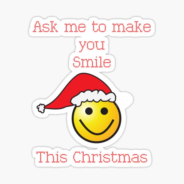 Santa Smiley Face Stickers for Sale, Free US Shipping