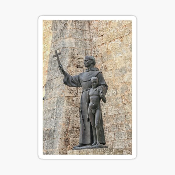 St. Francis of Assisi with young boy Sticker