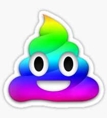 Rainbow Smiling Poop Emoji Sticker