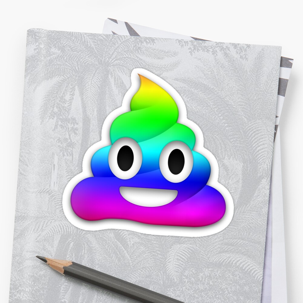 rainbow poop emoji pillow