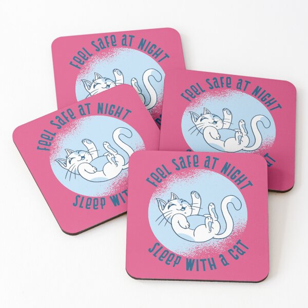 Item preview, FEEL SAFE AT NIGHT SLEEP WITH A CAT designed and sold by Delicious Design ⭐⭐⭐⭐⭐.
