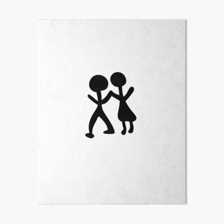 Couple in love gift cute stick figures Framed Mini Art Print by benabten