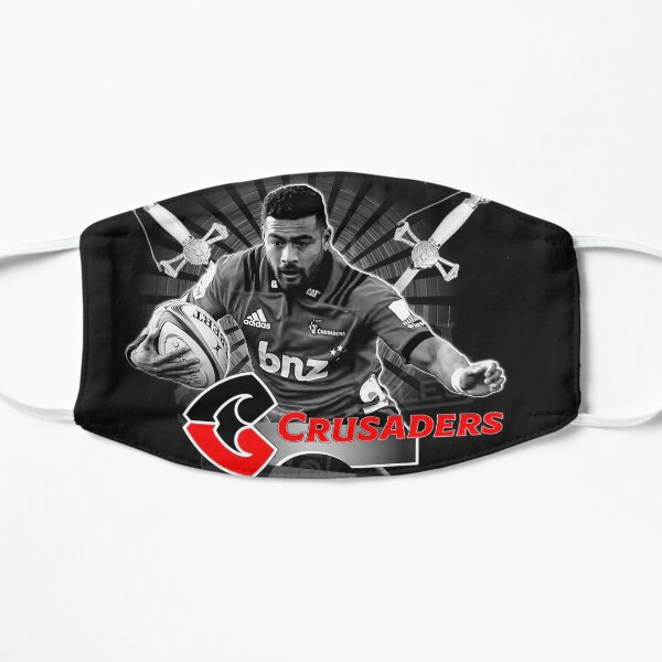NOIR BLANC ROUGE SUPER RUGBY - NOUVELLE-ZÉLANDE TOUS LES NOIRS CRUSADERS SUPERSTAR FLY HALF HALF RICHIE MO'UNGA Masque sans plis