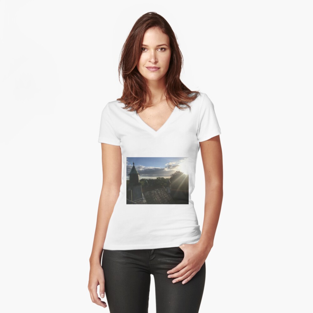 Item preview, Fitted V-Neck T-Shirt designed and sold by GodstoneUB.