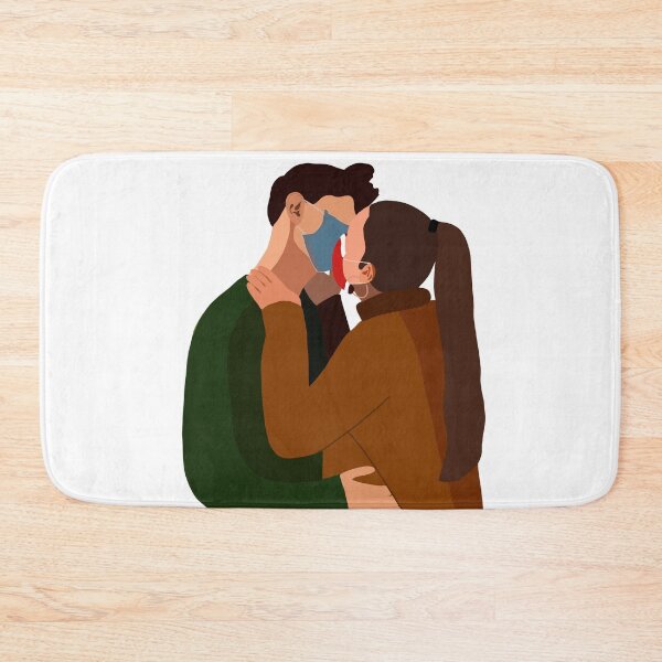 Item preview, Quarantine Kiss - Minimalist Portrait designed and sold by mareeka.