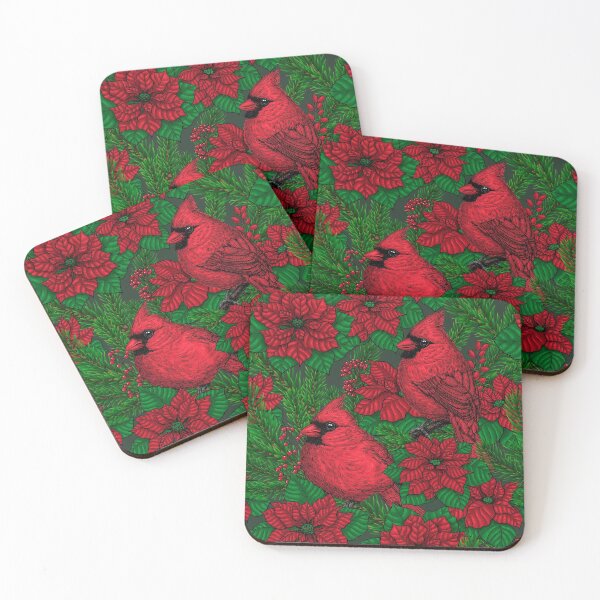 Item preview, Cardinals and poinsettia for Christmas designed and sold by Katerina Mitkova Kirilova.