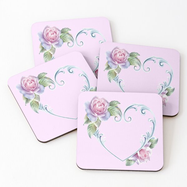 Item preview, Floral Love Heart on Pink designed and sold by ReesDesigns.