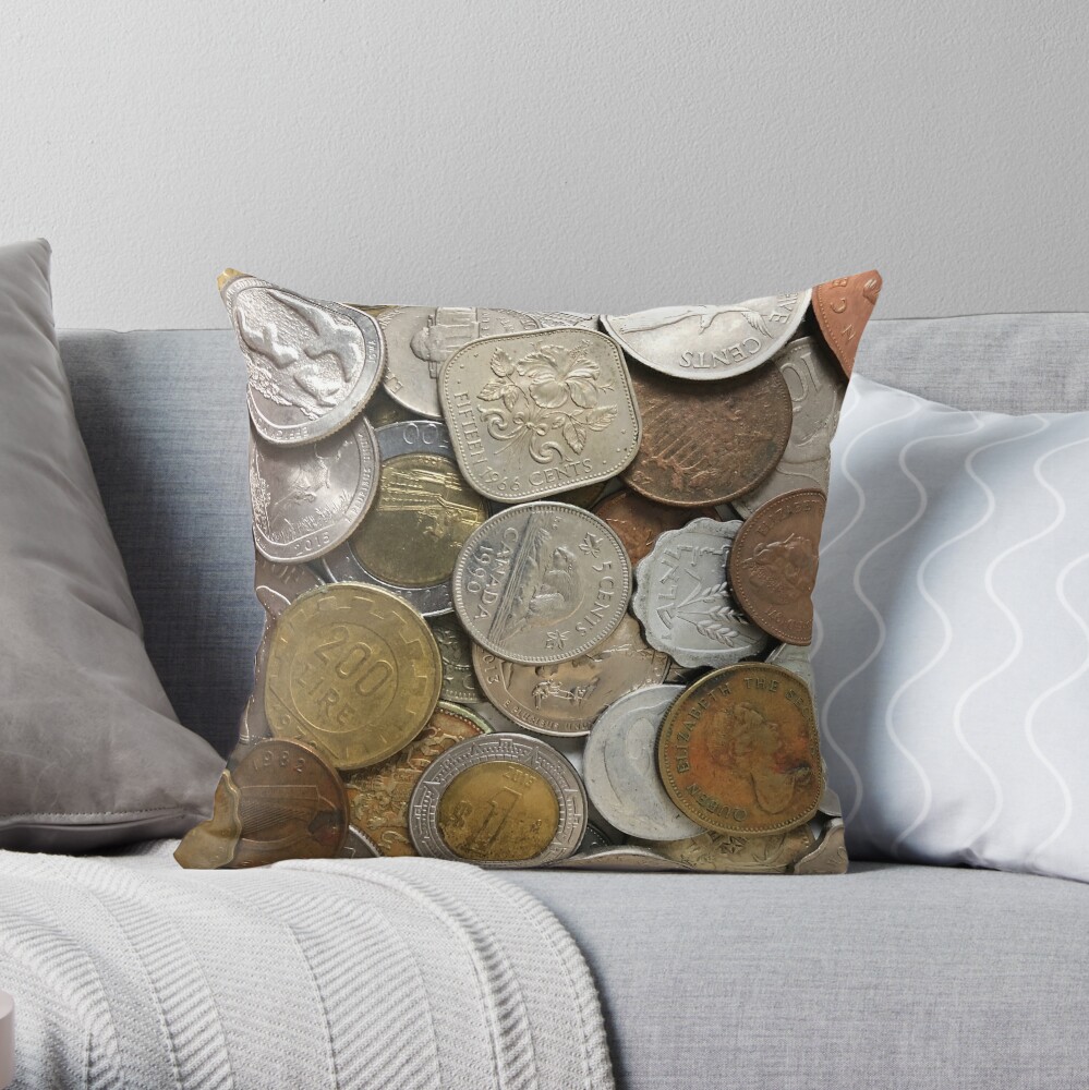 Numismatist Gifts For Coin Collectors International Coins Throw Pillow for  Sale by Amazingtaste