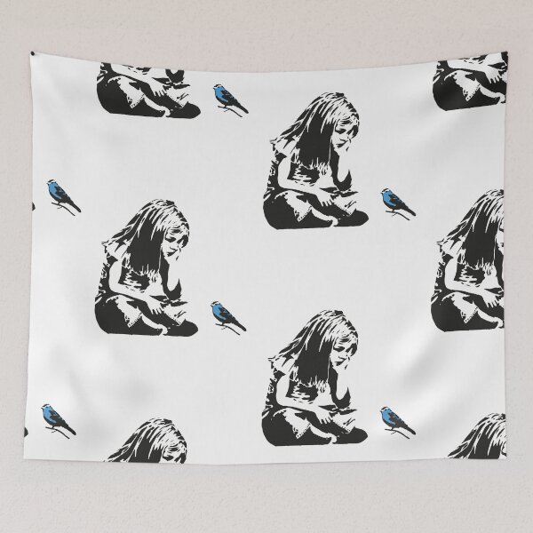 Item preview, Girl with Blue Bird - Banksy Graffiti - Hull city centre designed and sold by portokalis.