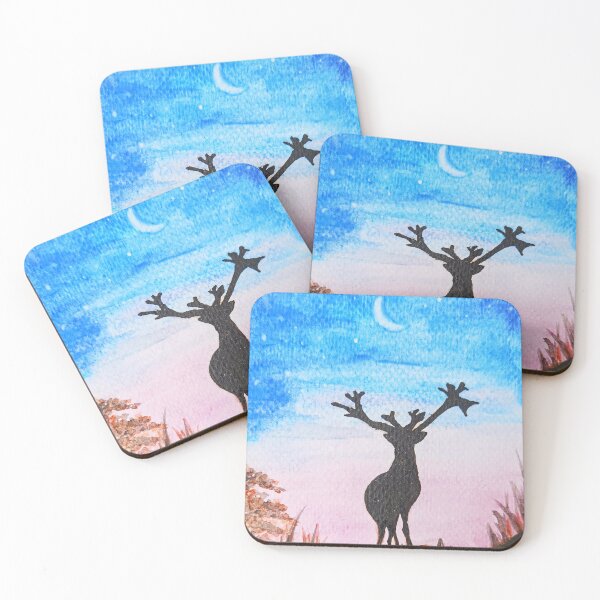 Artikelvorschau, Hirsch Silhouette Aquarell entworfen und verkauft von AristFMDecano.