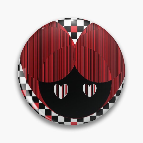 Item preview, A head of a black woman cartoon with red and black hair and heart shaped eye isolated on black and white background designed and sold by FCEalin.
