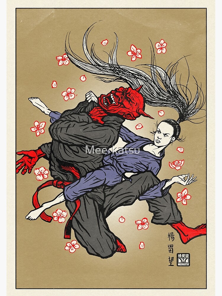 Japanese Choking on sale Metal Framed Artwork