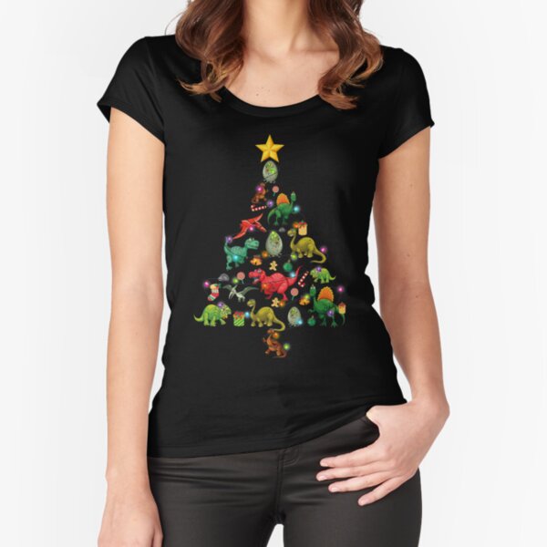 Item preview, Funny Dinosaur Rex Christmas Lights Tree Shirt Santa Saurus Lovers Xmas T Shirt designed and sold by tuanitus.