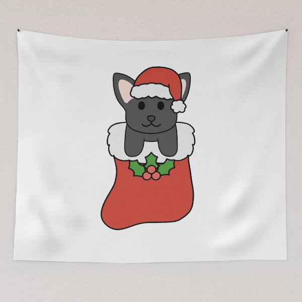 Item preview, Christmas Black Chihuahua Stocking designed and sold by BiscuitSnack.