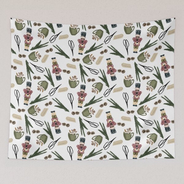 Item preview, Cute Winter Pattern - Nutcracker and Gingerbread Man designed and sold by CoffeeandPixels.