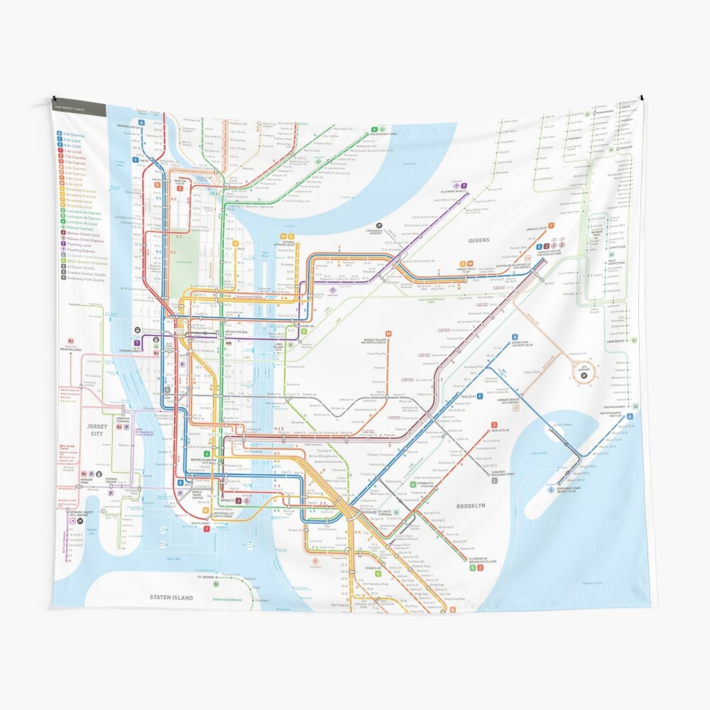 New York City U Bahn Karte Leinwanddruck Von Jugcerovic Redbubble