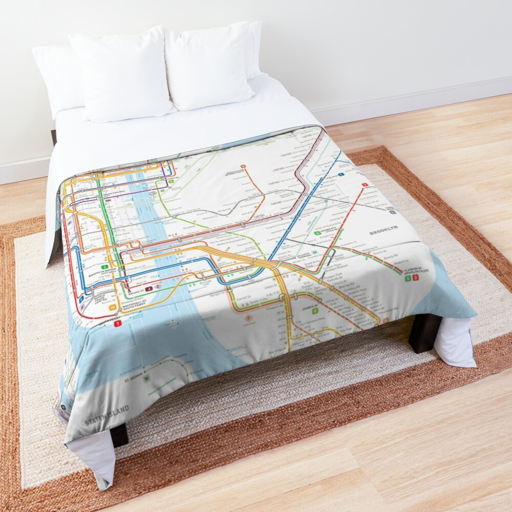 New York City subway map Comforter