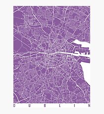 Dublin map lilac Photographic Print