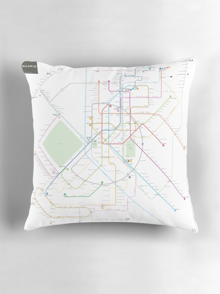 Madrid Map Pillow - Spain Map Pillow store 18x18