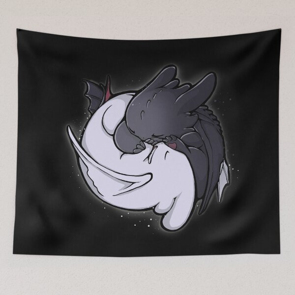 Item preview, Toothless And Light Fury Hugging designed and sold by xMorfina.