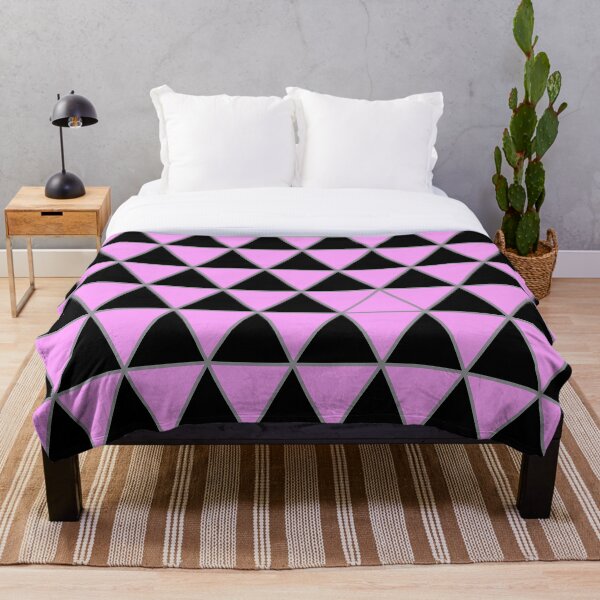 Item preview, Black, pastel pink,  and gray geometric triangle pattern designed and sold by BaronessDesign.