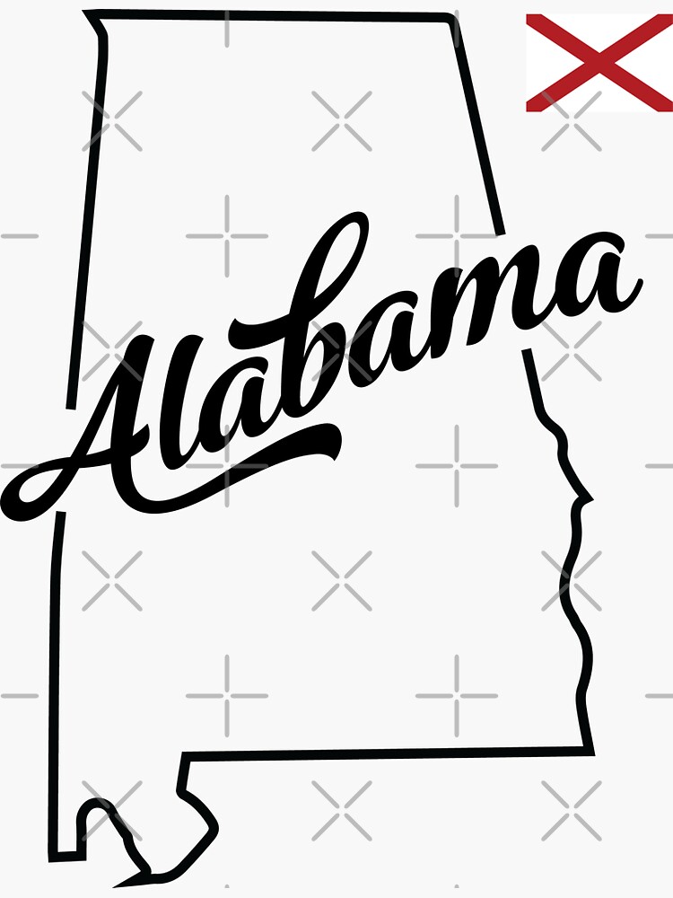 Alabama State Outline Flag Sticker For Sale By Youokpun Redbubble 5515