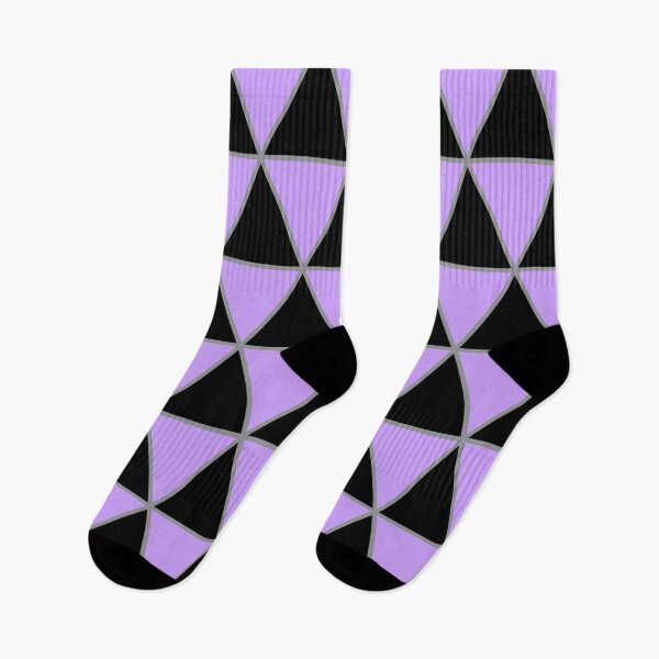 Aperçu de l'œuvre Motif triangle géométrique noir, violet pastel et gris créée et vendue par BaronessDesign.