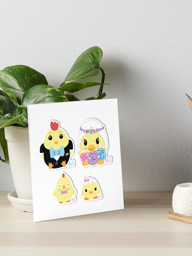 chicken family by moriah elizabeth youtube vinyl art board print by rb store redbubble