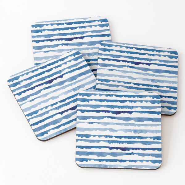 Item preview, Watercolour Stripes in Blue designed and sold by RebeccaFlaherty.