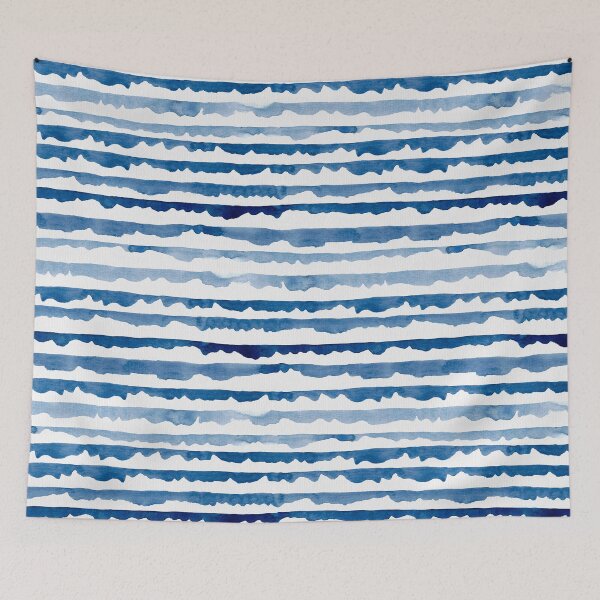 Item preview, Watercolour Stripes in Blue designed and sold by RebeccaFlaherty.