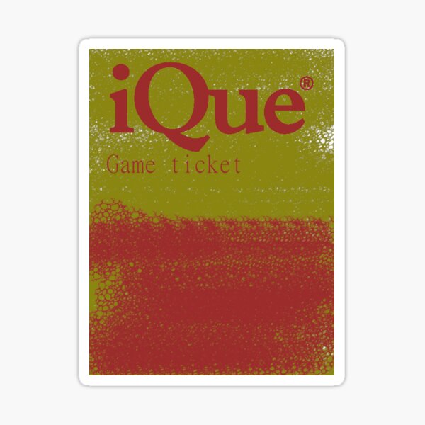 iQue Game Ticket Sticker