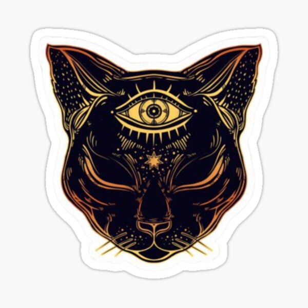 Egyptian Cat Sticker By Redlinestyling Redbubble