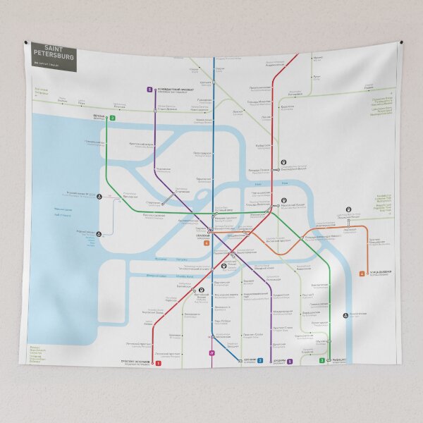 Item preview, Saint-Petersburg Metro Map designed and sold by Jug Cerovic.