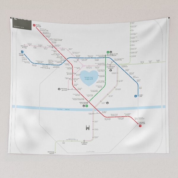 Item preview, Hyderabad Metro Map designed and sold by Jug Cerovic.