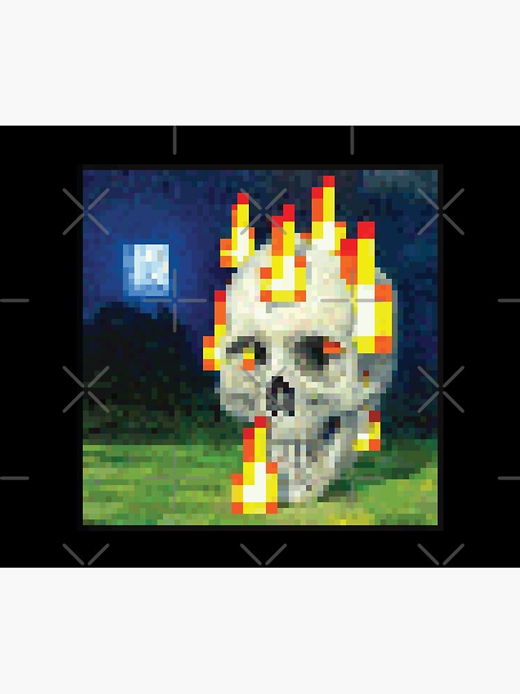 "Minecraft Painting Skull on Fire" Tapestry by Saikishop | Redbubble