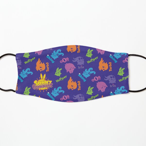 Sunny Bunnies Purple Pattern (with Logo) Kids Mask