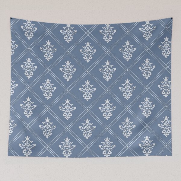 Item preview, Denim Blue Damask Vintage Inspired designed and sold by pugmom4.