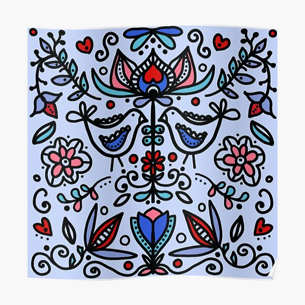 Scandi Love Blue Poster