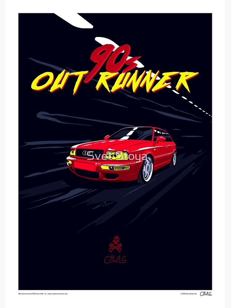 Disover 90s Outrunner Red Audi RS 2 Premium Matte Vertical Poster