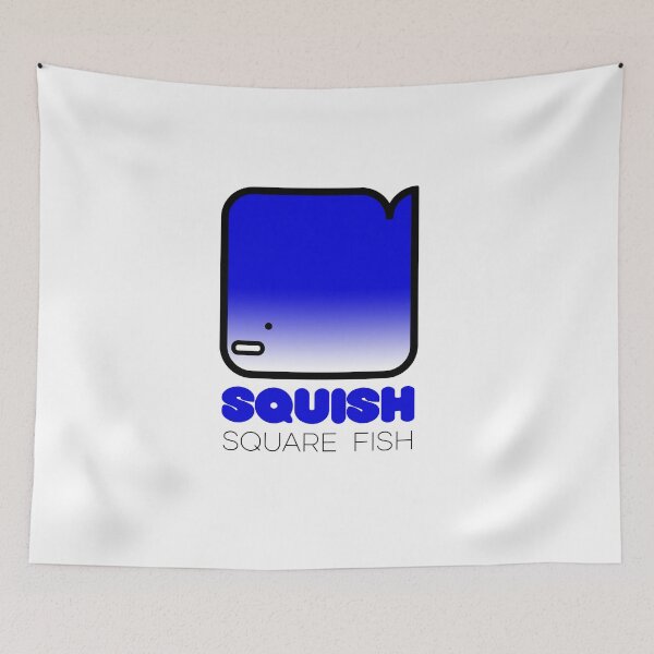 Item preview, Fun Fish Squish Square Fish Blue designed and sold by Quooki.