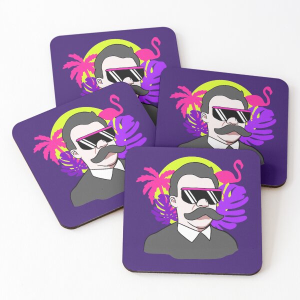 Item preview, Nietzsche 80s Vaporwave Portrait designed and sold by isstgeschichte.