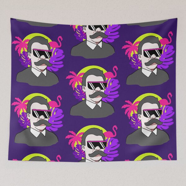 Item preview, Nietzsche 80s Vaporwave Portrait designed and sold by isstgeschichte.