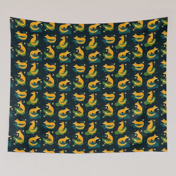Item preview, Loop pattern with fox designed and sold by Yuka-Krable.