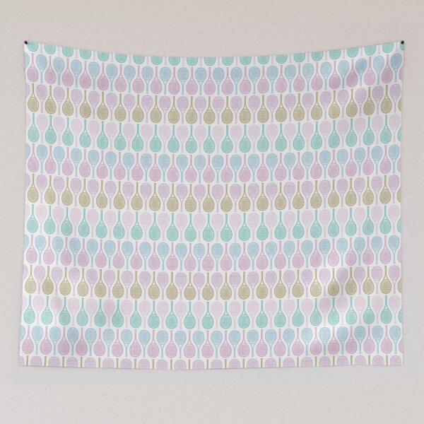 Item preview, Watercolor Tennis Racquets / Racket Pattern | Pastel Pink, Blue, Teal, Gold, Purple, Pretty, Girly, Modern, Feminine designed and sold by KearonAlexandra.