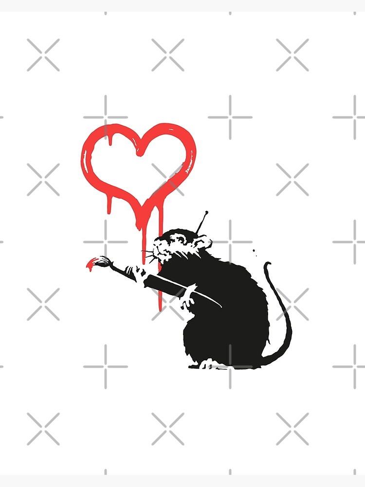 Love Rat Painting Heart Stencil Art